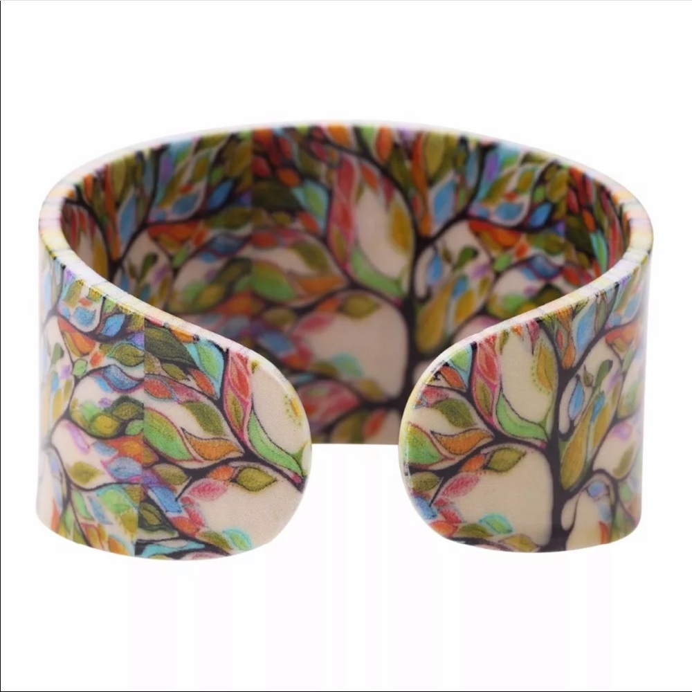 NEW Tree of Life Adjustable Acrylic Bangle Cuff - Picture 5 of 13